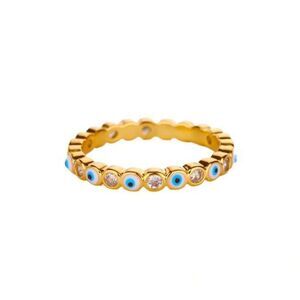 Gold Evil Eye Ring Q322